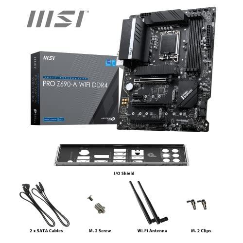 MSI PRO Z690-A WiFi DDR4 Motherboard, ATX - Supports 14/13/12th Gen Intel Core Processors, LGA 1700, 14 Duet Rail 55A VRM, DDR4 5200(OC), PCIe 5.0 x16, 3 x M.2 Gen4 x4, 2.5G LAN, Wi-Fi 6, Black - Triveni World