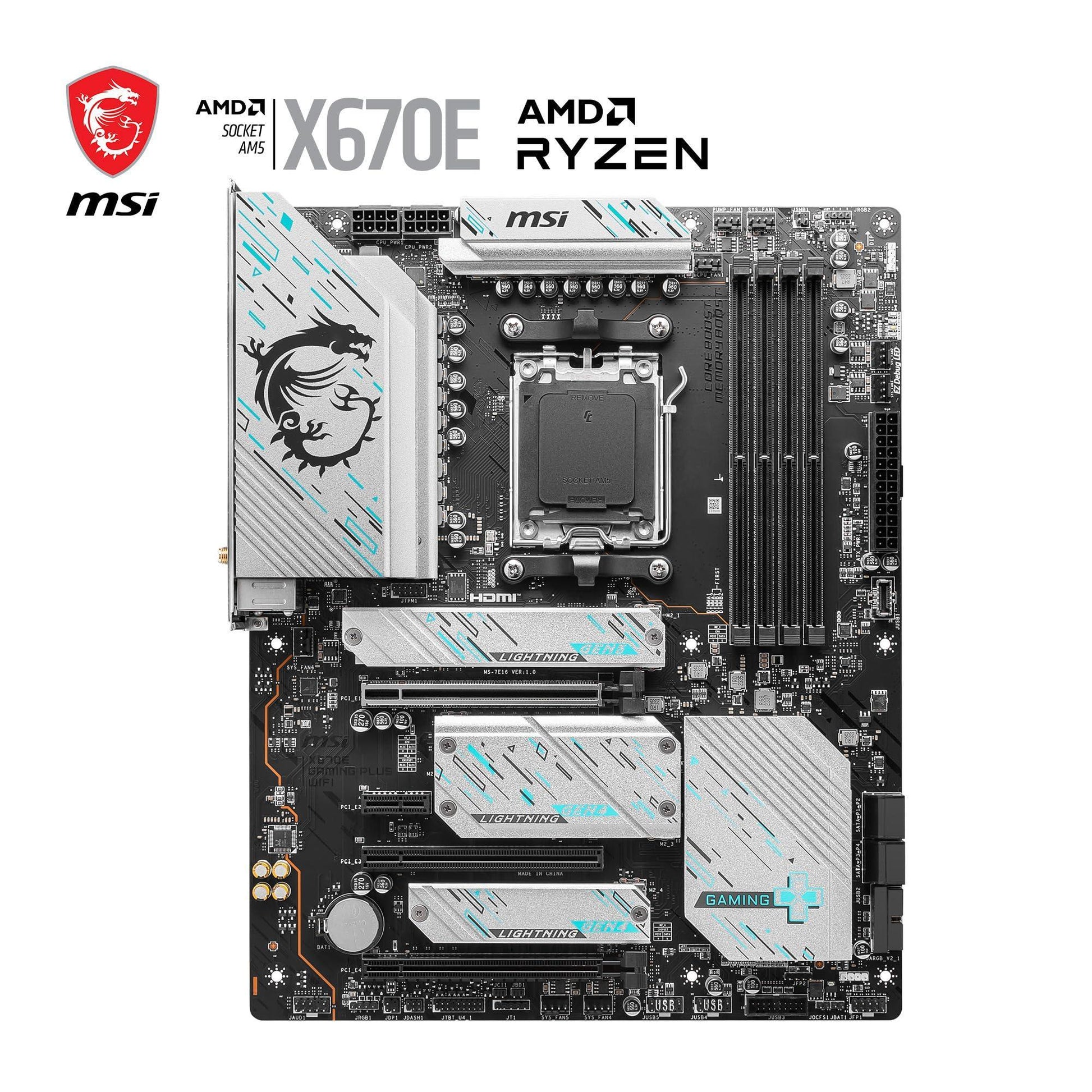 MSI X670E GAMING PLUS WIFI Motherboard, ATX - Supports AMD Ryzen 7000 Series Processors, AM5, DDR5 Memory Boost 7800+MHz/OC, 3 x PCIe 5.0 x16, 1 x M.2 Gen5, Wi-Fi 6E - Triveni World