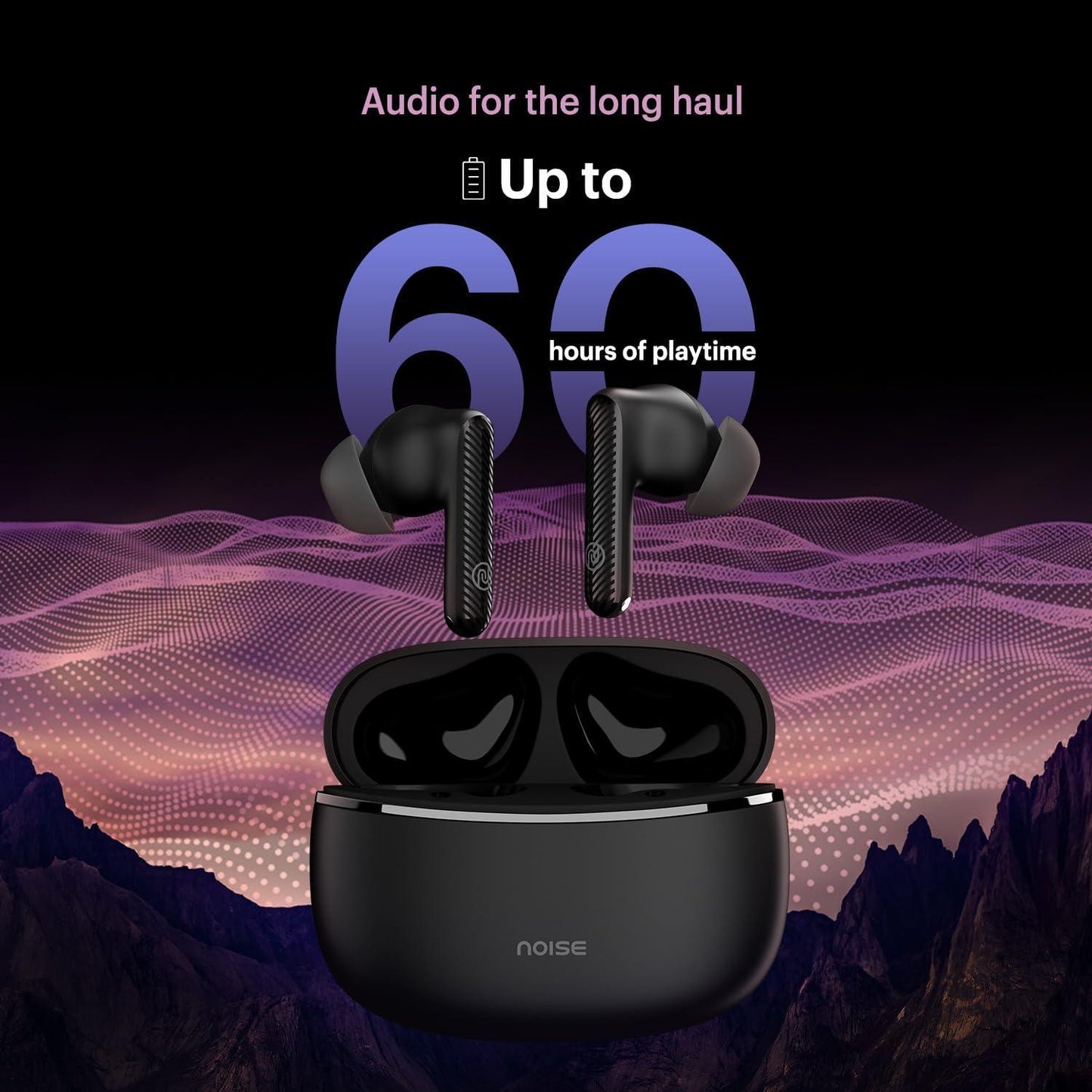 Noise Aura Buds in-Ear Truly Wireless Earbuds with 60H of Playtime, Quad Mic with ENC, Dual Device Pairing, Instacharge(10 min=150 min),12mm Polymer Composite Driver,BT v5.3(Aura Black) - Triveni World