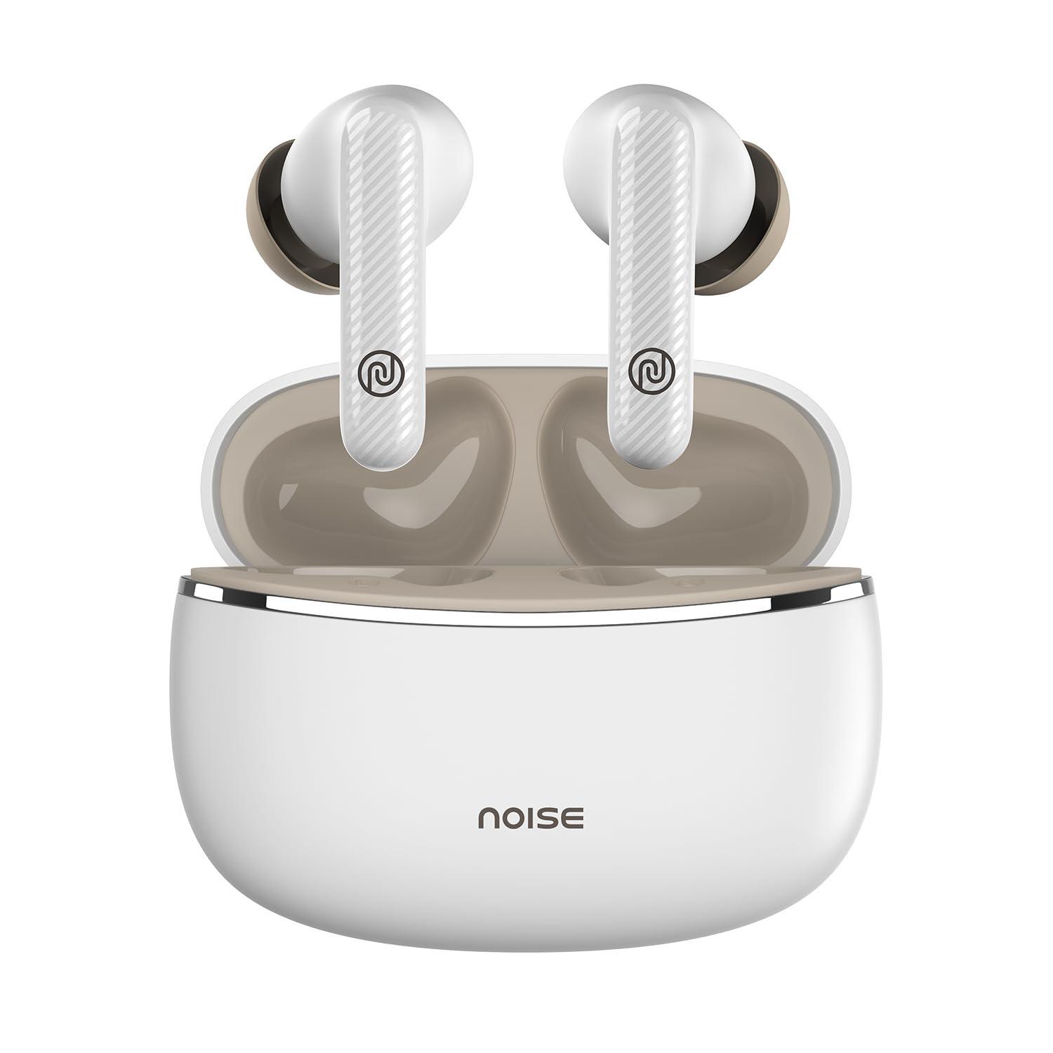 Noise Aura Buds in-Ear Truly Wireless Earbuds with 60H of Playtime, Quad Mic with ENC, Dual Device Pairing, Instacharge(10 min=150 min),12mm Polymer Composite Driver,BT v5.3(Aura White) - Triveni World