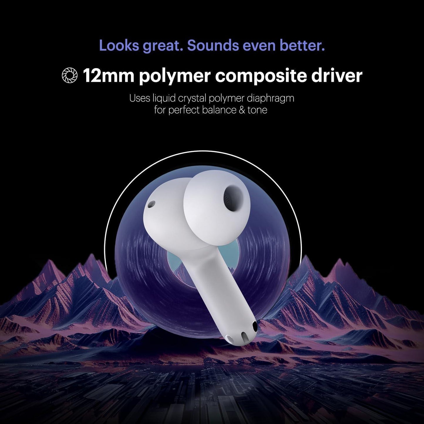 Noise Aura Buds in-Ear Truly Wireless Earbuds with 60H of Playtime, Quad Mic with ENC, Dual Device Pairing, Instacharge(10 min=150 min),12mm Polymer Composite Driver,BT v5.3(Aura White) - Triveni World