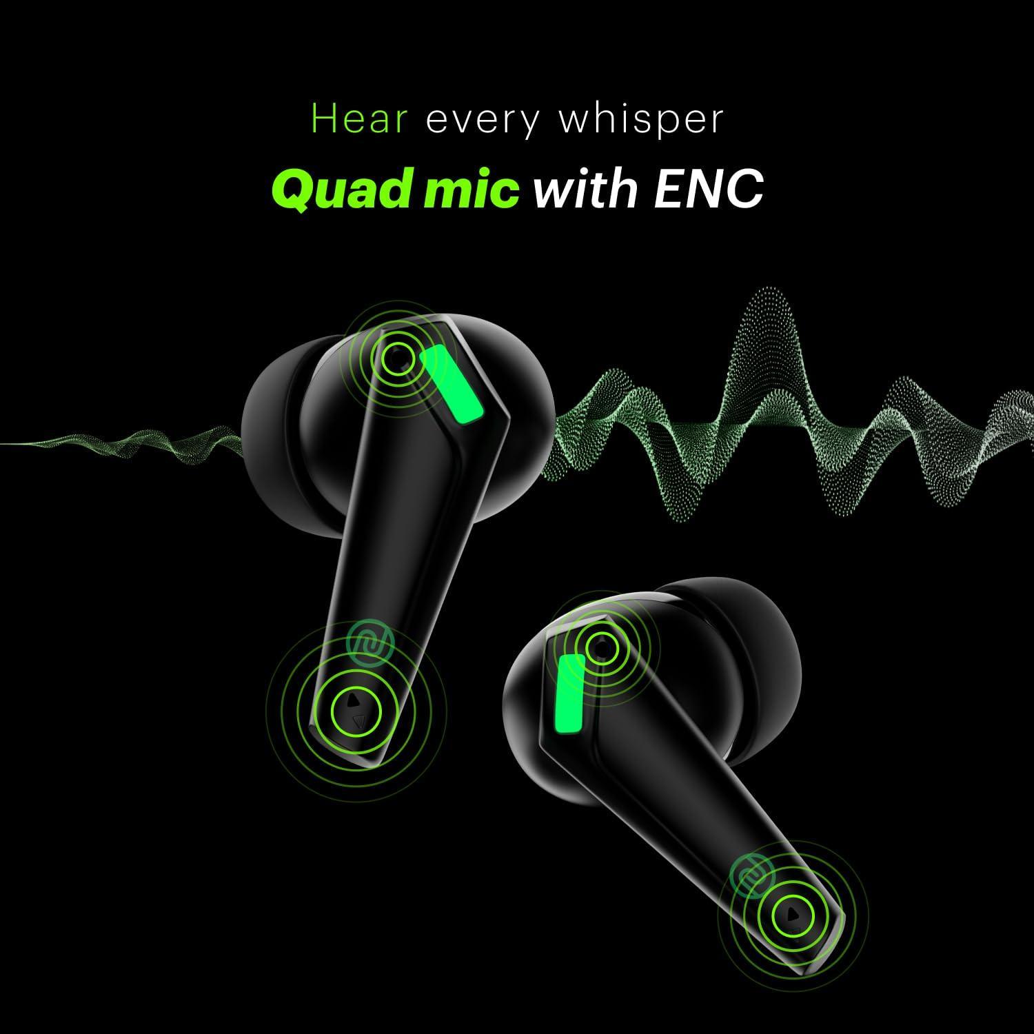 Noise Buds Combat Z in-Ear Truly Wireless Gaming Earbuds with 35ms Low Latency, 50H of Playtime, Instacharge(10 min=120 min),10mm Driver,BT v5.3(Stealth Black) - Triveni World