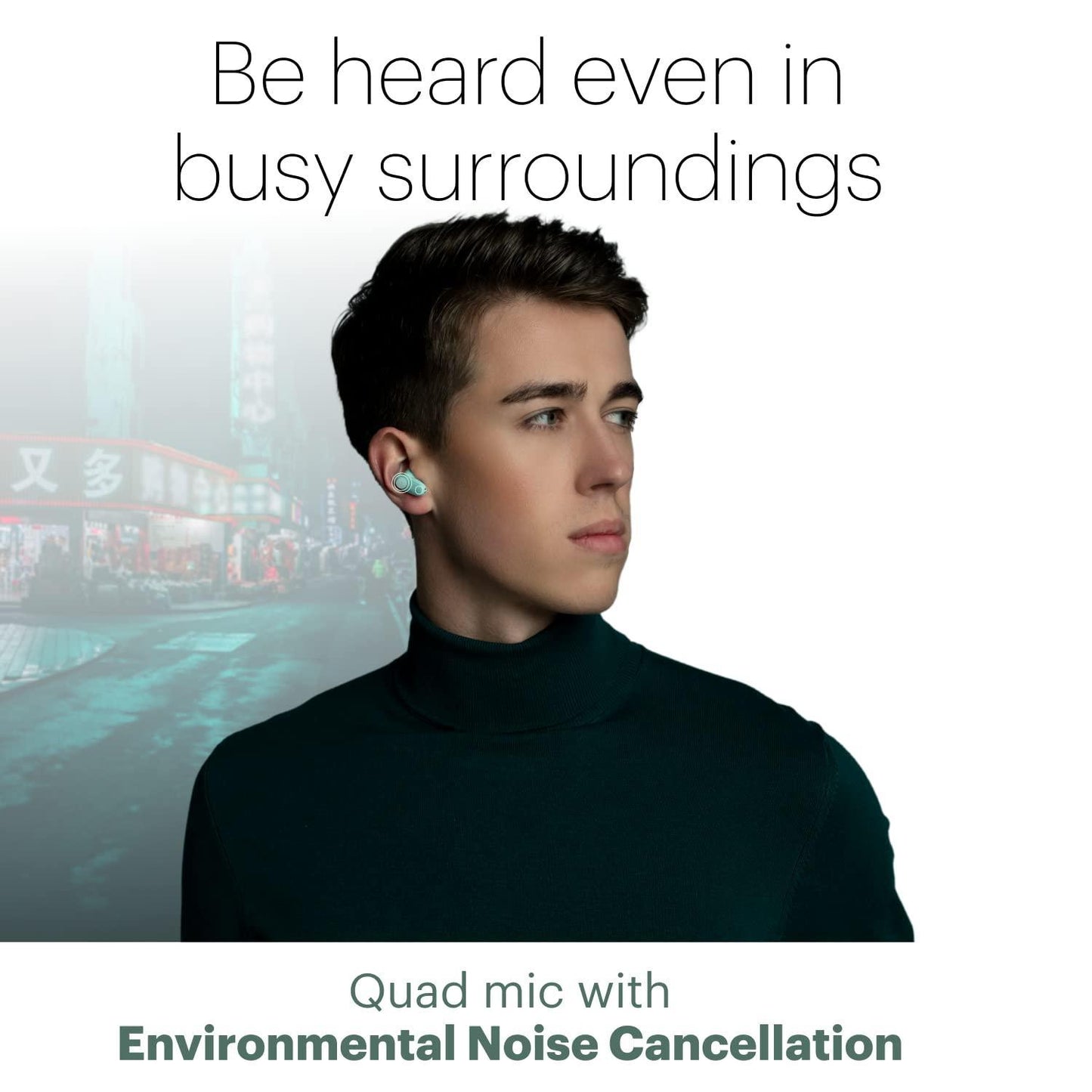 Noise Buds Connect Truly Wireless in Ear Earbuds with 50H Playtime, Quad Mic with ENC, Instacharge(10 min=120 min), 13mm Driver, Hyper Sync, and BT v5.2 (Mint Green) - Triveni World