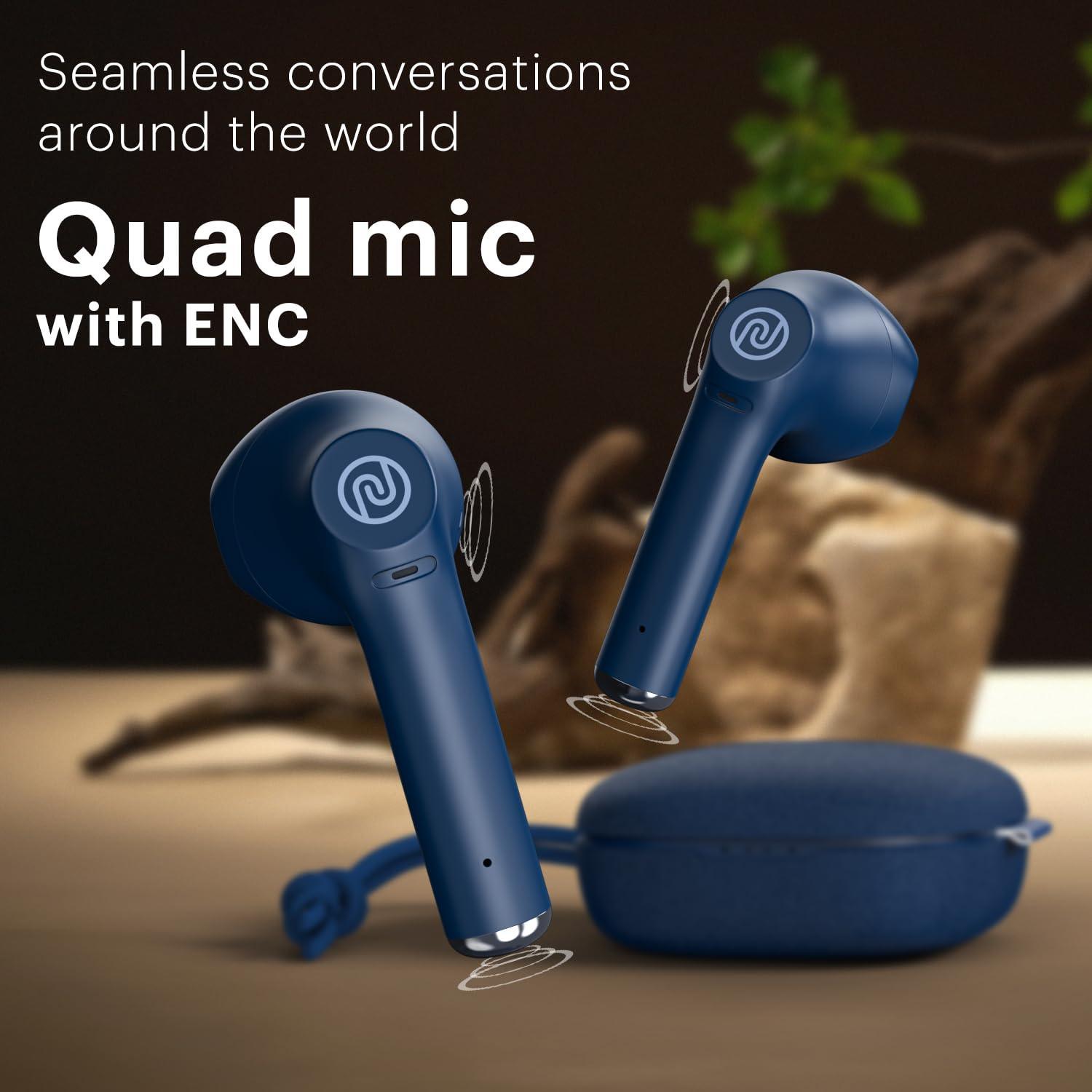 Noise Buds Explore in Ear TWS Earbuds with 50H of Playtime, Quad Mic with ENC, Instacharge(10 min=120 min), 12mm Driver, Low Latency(up to 50ms), BT v5.3 (Cobalt Blue) - Triveni World