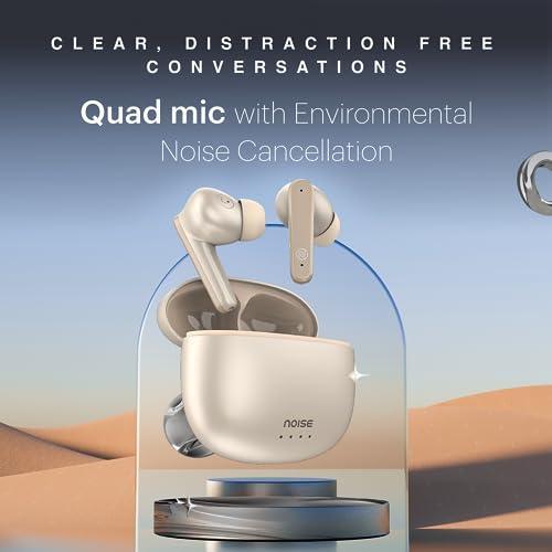 Noise Buds VS104 Max Truly Wireless in-Ear Earbuds with ANC(Up to 25dB),Up to 45H Playtime, Quad Mic with ENC, Instacharge(10 min=180 min), 13mm Driver, BT v5.3 (Rose Gold) - Triveni World