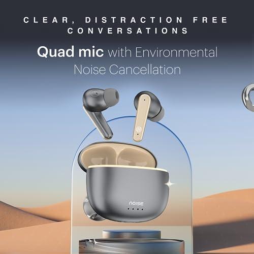 Noise Buds VS104 Max Truly Wireless in-Ear Earbuds with ANC(Up to 25dB),Up to 45H Playtime, Quad Mic with ENC, Instacharge(10 min=180 min), 13mm Driver, BT v5.3 (Silver Grey) - Triveni World