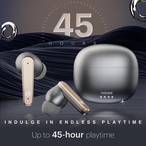 Noise Buds VS104 Max Truly Wireless in-Ear Earbuds with ANC(Up to 25dB),Up to 45H Playtime, Quad Mic with ENC, Instacharge(10 min=180 min), 13mm Driver, BT v5.3 (Silver Grey) - Triveni World