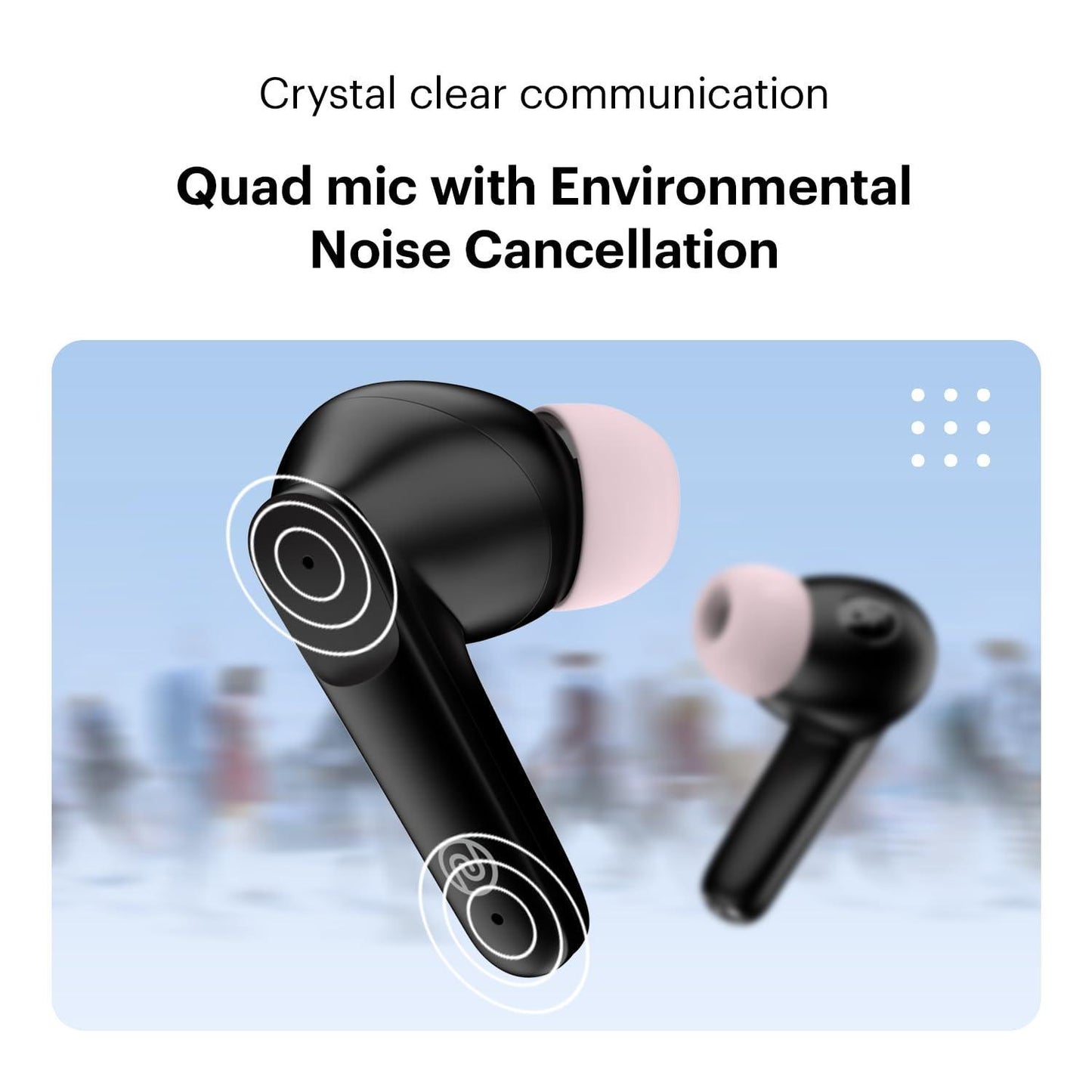 Noise Buds VS104 Truly Wireless Earbuds with 45H of Playtime, Quad Mic with ENC, Instacharge(10 min=200 min), 13mm Driver,Low Latency, BT v5.2 (Charcoal Black) - Triveni World