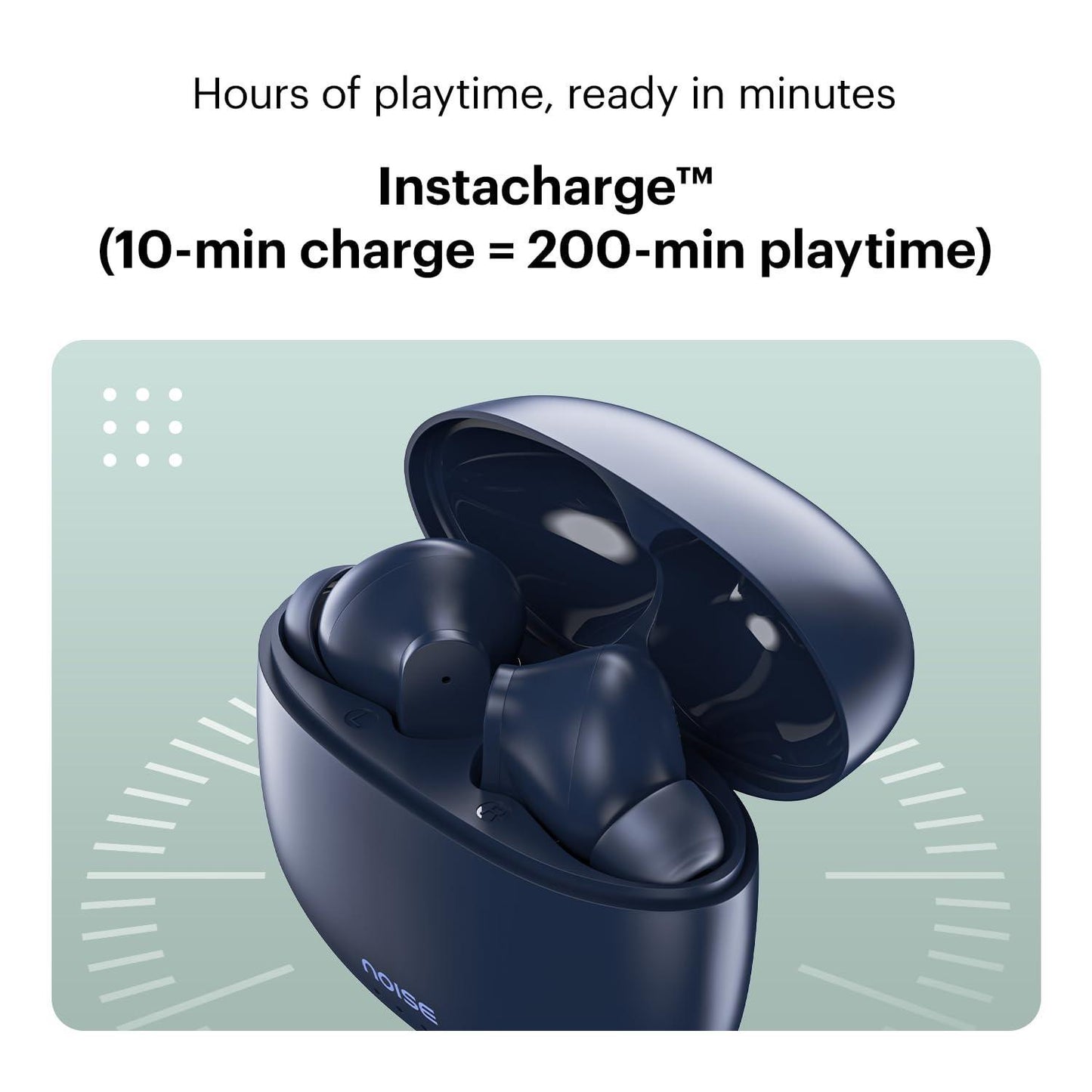 Noise Buds VS104 Truly Wireless Earbuds with 45H of Playtime, Quad Mic with ENC, Instacharge(10 min=200 min), 13mm Driver,Low Latency, BT v5.2 (Midnight Blue) - Triveni World