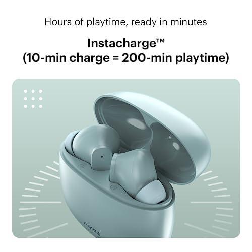 Noise Buds VS104 Truly Wireless Earbuds with 45H of Playtime, Quad Mic with ENC, Instacharge(10 min=200 min), 13mm Driver,Low Latency, BT v5.2 (Mint Green) - Triveni World