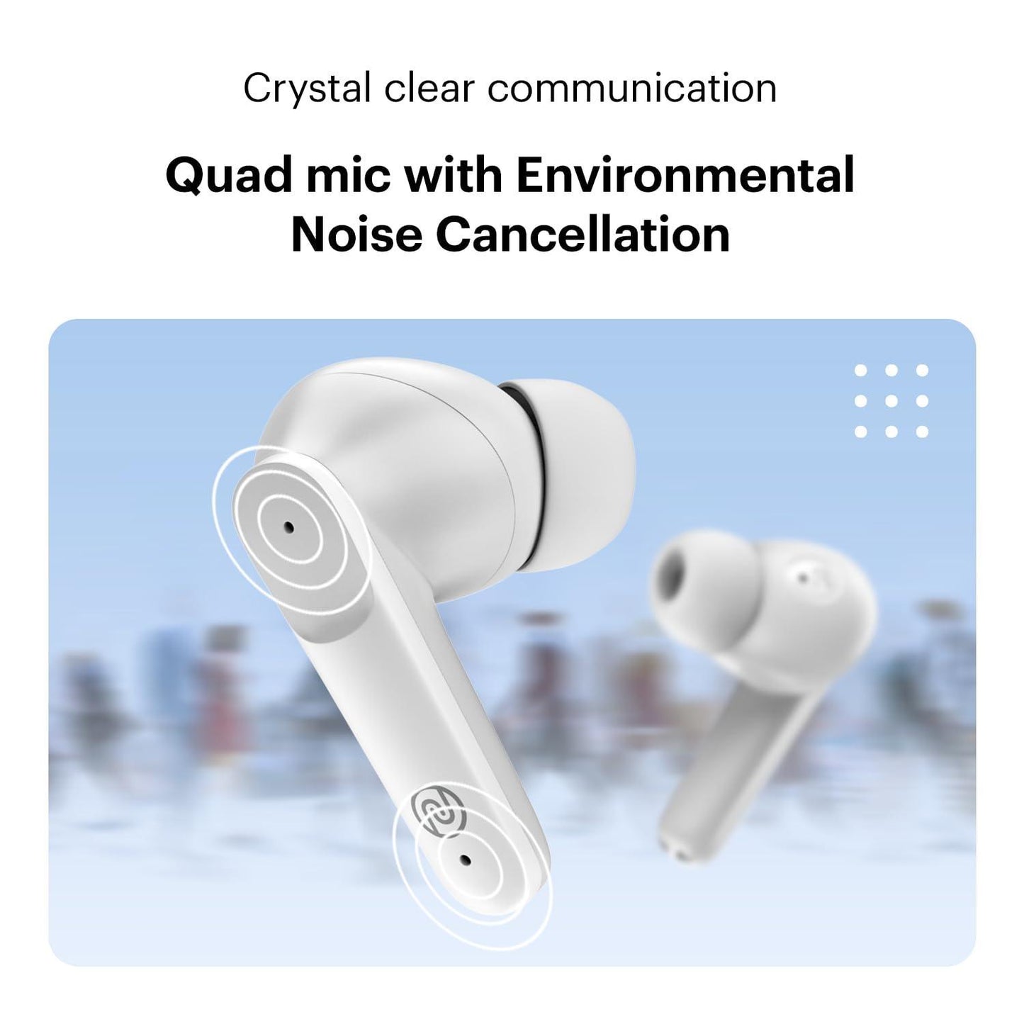 Noise Buds VS104 Truly Wireless Earbuds with 45H of Playtime, Quad Mic with ENC, Instacharge(10 min=200 min), 13mm Driver,Low Latency, BT v5.2 (Snow White) - Triveni World