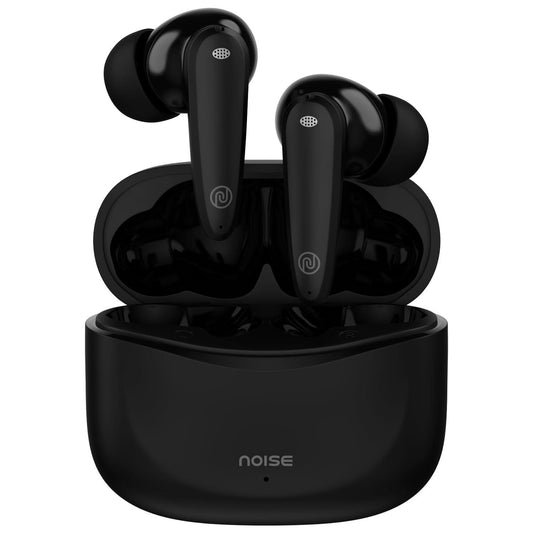 Noise Buds VS106 Truly Wireless in-Ear Earbuds with 50H Playtime, Quad Mic with ENC, Instacharge(10 min=200 min),Ultra-Low Latency(up to 40ms), 10mm Driver, and BT v5.3 (Jet Black) - Triveni World