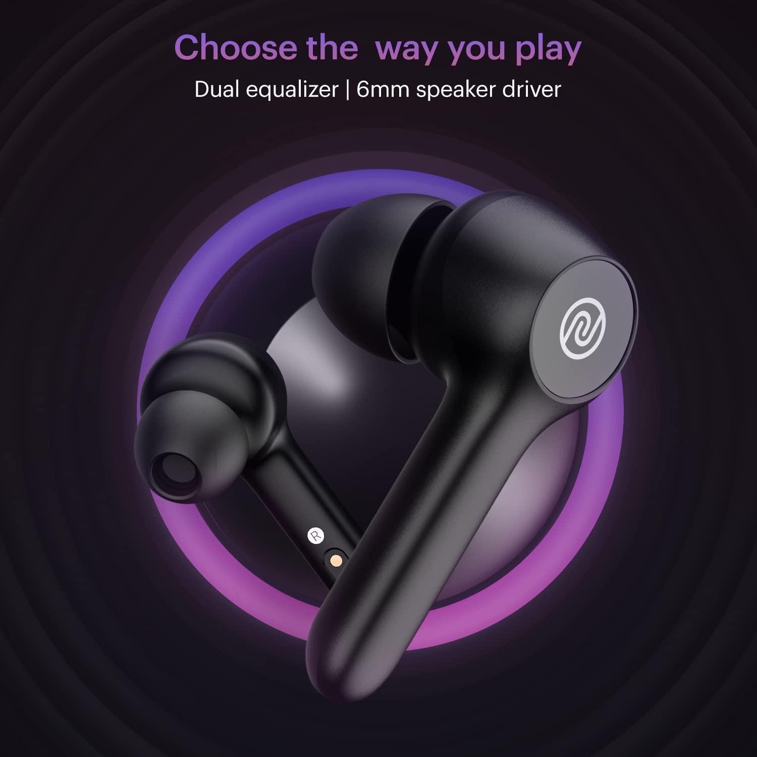 Noise Buds VS201 V3 in-Ear Truly Wireless Earbuds with 60H of Playtime, Dual Equalizer, Full Touch Control, Mic, BTv5.1 (Matte Black) - Triveni World