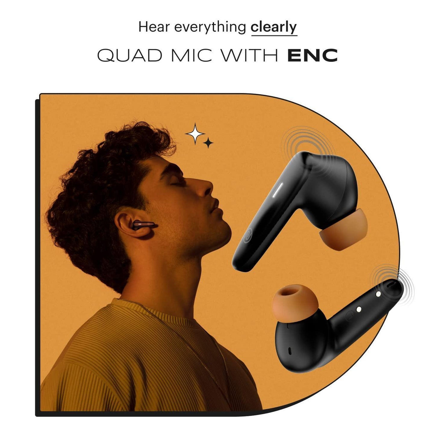 Noise Buds VS401 in-Ear Truly Wireless Earbuds with 50H of Playtime, Low Latency(up-to 50ms), Quad Mic with ENC, Instacharge(10 min=200 min),10mm Driver, BT v5.3(Jet Black) - Triveni World