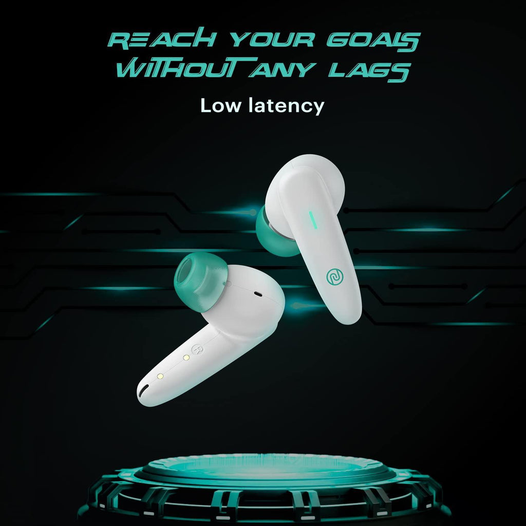 Noise Buds VS402 in-Ear Truly Wireless Earbuds with 50H of Playtime, Low Latency, Quad Mic with ENC, Instacharge(10 min=120 min),10mm Driver, BT v5.3, Breathing LED Lights (Neon White) - Triveni World