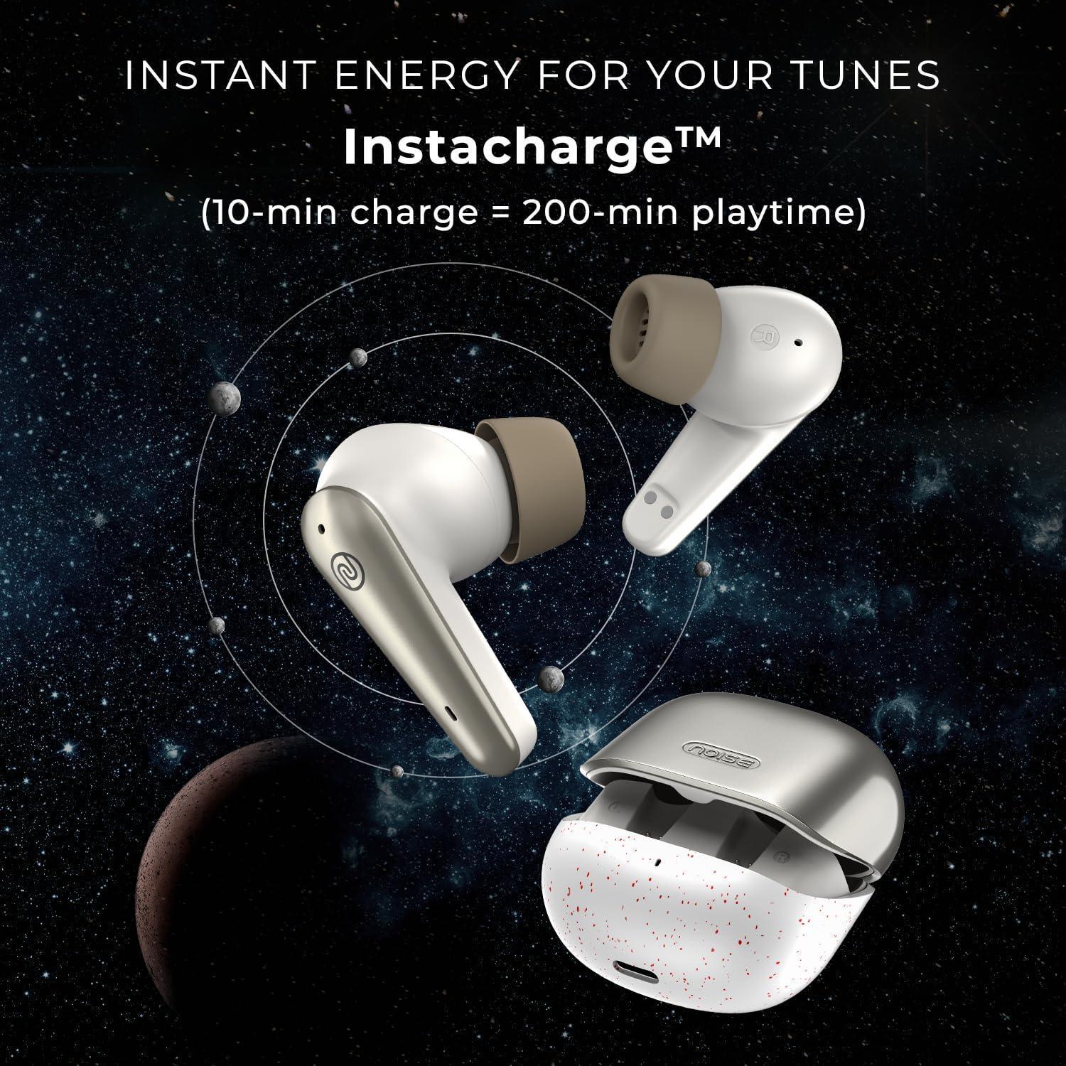 Noise Buds X Prime in-Ear Truly Wireless Earbuds with 120H of Playtime, Quad Mic with ENC, Instacharge(10 min=200 min),Premium Dual Tone Finish, 11mm Driver, BT v5.3(Champagne White) - Triveni World