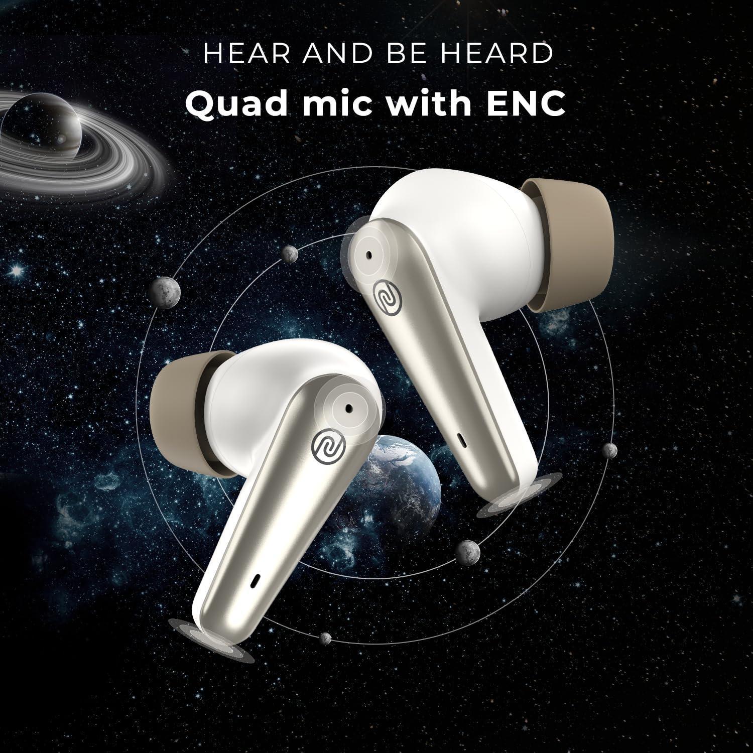 Noise Buds X Prime in-Ear Truly Wireless Earbuds with 120H of Playtime, Quad Mic with ENC, Instacharge(10 min=200 min),Premium Dual Tone Finish, 11mm Driver, BT v5.3(Champagne White) - Triveni World