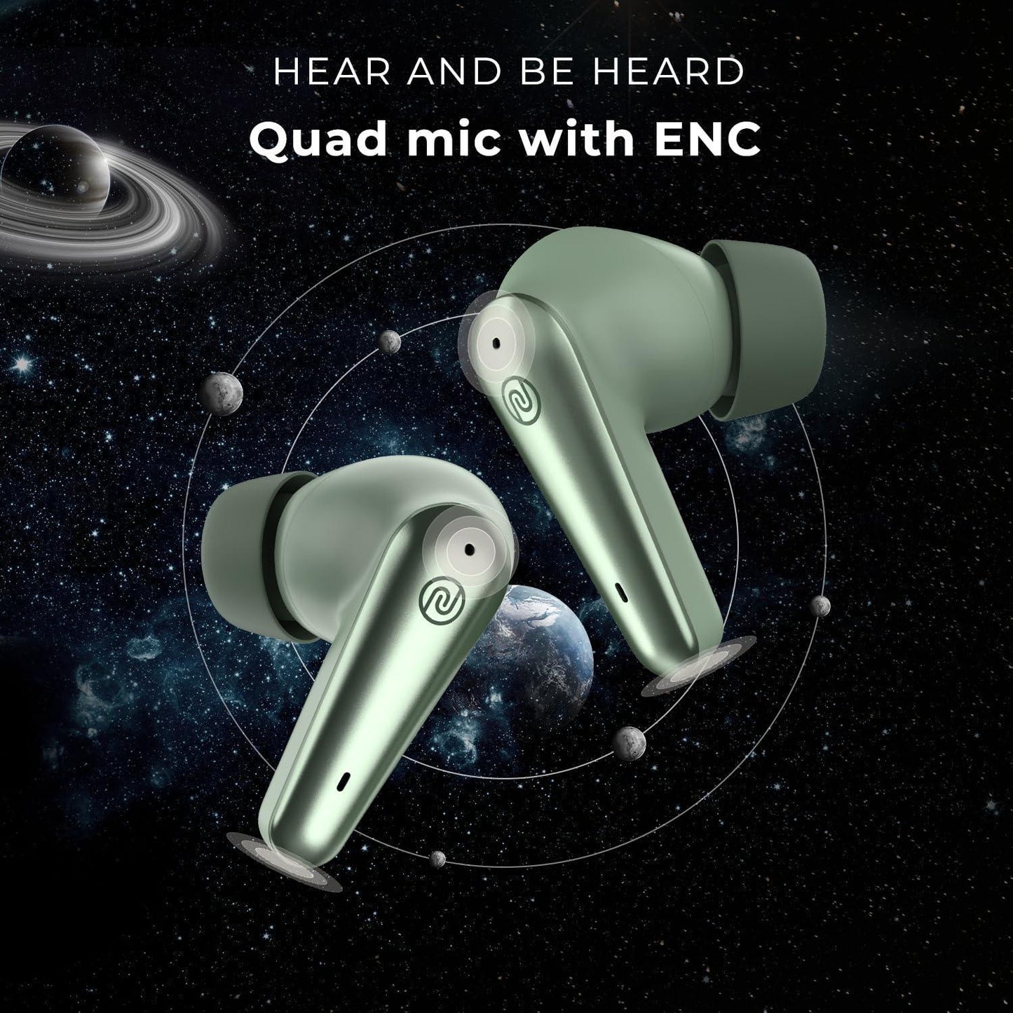 Noise Buds X Prime in-Ear Truly Wireless Earbuds with 120H of Playtime, Quad Mic with ENC, Instacharge(10 min=200 min),Premium Dual Tone Finish, 11mm Driver, BT v5.3(Sheen Green) - Triveni World