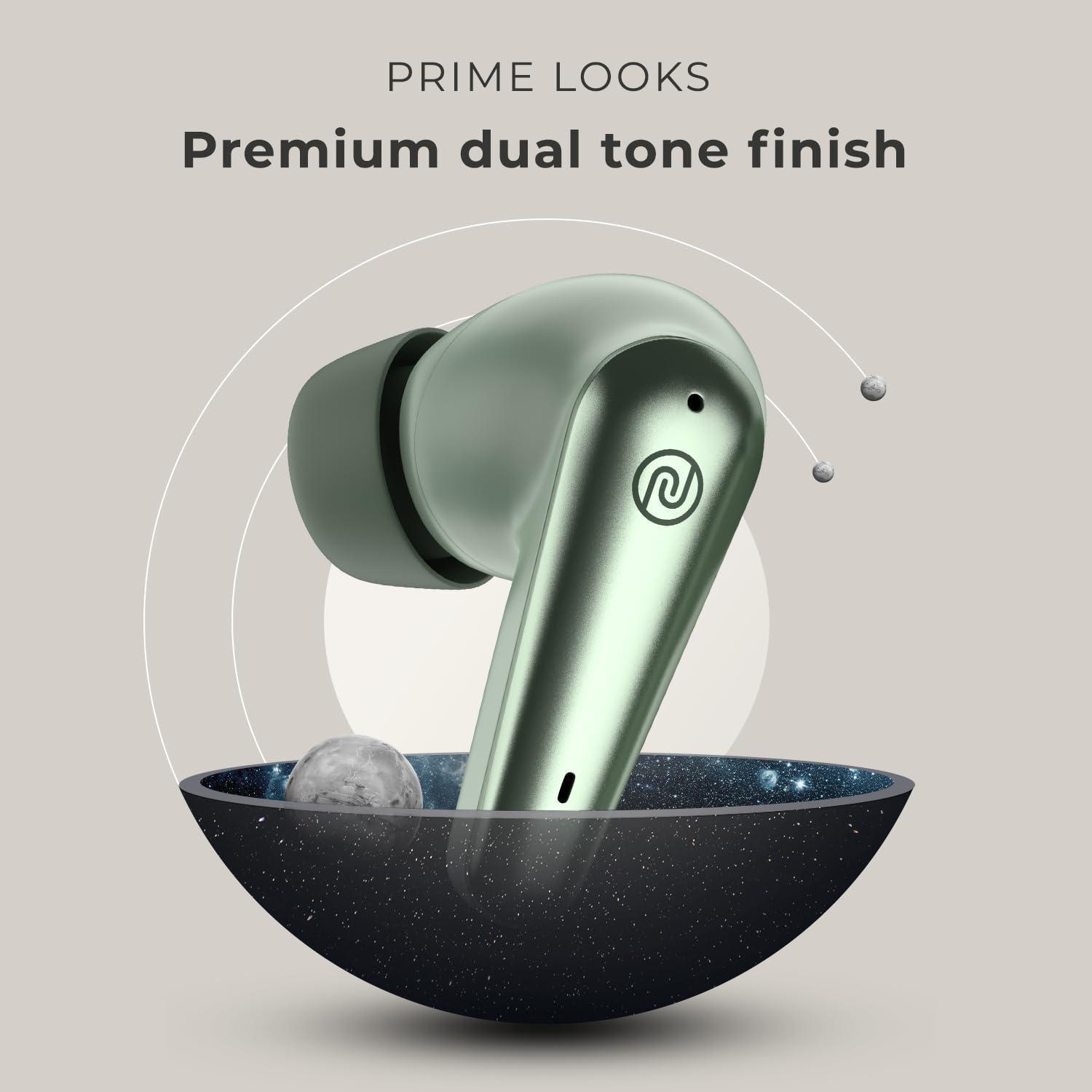 Noise Buds X Prime in-Ear Truly Wireless Earbuds with 120H of Playtime, Quad Mic with ENC, Instacharge(10 min=200 min),Premium Dual Tone Finish, 11mm Driver, BT v5.3(Sheen Green) - Triveni World