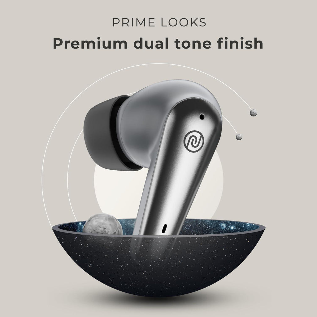 Noise Buds X Prime in-Ear Truly Wireless Earbuds with 120H of Playtime, Quad Mic with ENC, Instacharge(10 min=200 min),Premium Dual Tone Finish, 11mm Driver, BT v5.3(Silver Grey) - Triveni World