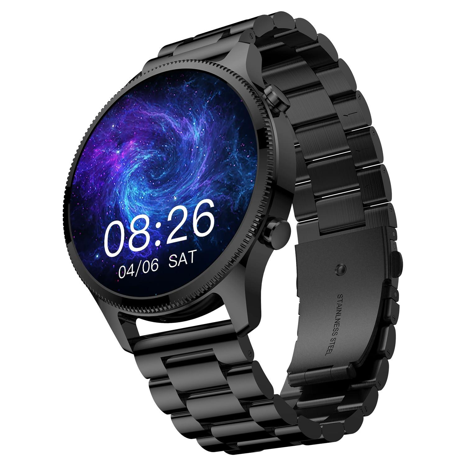 Noise Halo Plus 1.46" Super AMOLED Display Elite Smart Watch, Bluetooth Calling, Stainless Steel Build, Always on Display, Upto 7 Days Battery (Elite Black) - Triveni World