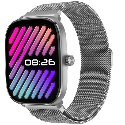 Noise New Macro Smart Watch with 2.0” HD Display,Metallic Finish BT Calling, Functional Crown, 7 Days Battery Life, Sleep Tracking, 200+ Watch Faces (Silver Link) - Triveni World