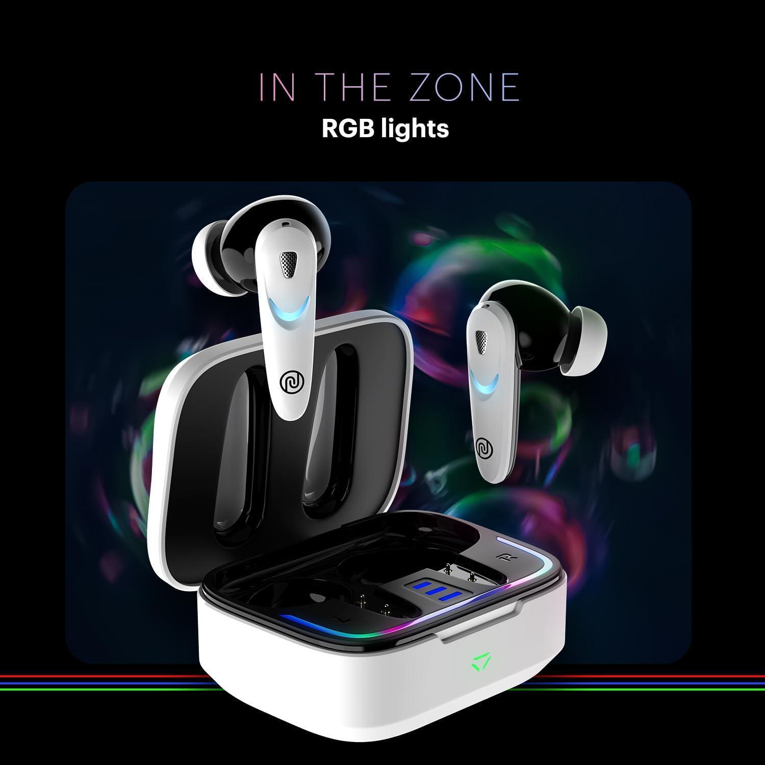 Noise Newly Launched Buds Combat X In-Ear Truly Wireless Gaming Earbuds with 40ms Low Latency, 60H of Playtime, Spatial Audio, RGB Lights, Instacharge(10 min=180 min),10mm Driver,BT v5.3(Covert White) - Triveni World