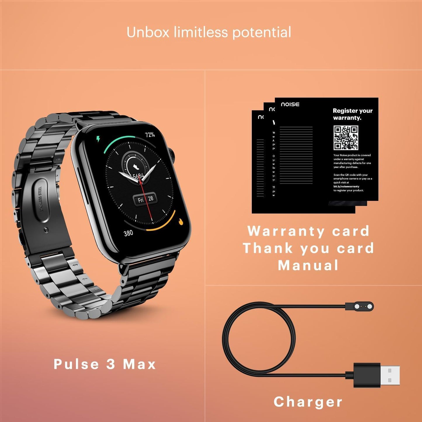 Noise Newly Launched Pulse 3 Max 2.0" Display, Bluetooth Calling Smart Watch, 7 Days Battery, Functional Crown, 24 * 7 Heart Rate Monitoring & Sleep Tracking Health Suite (Jet Black) - Triveni World