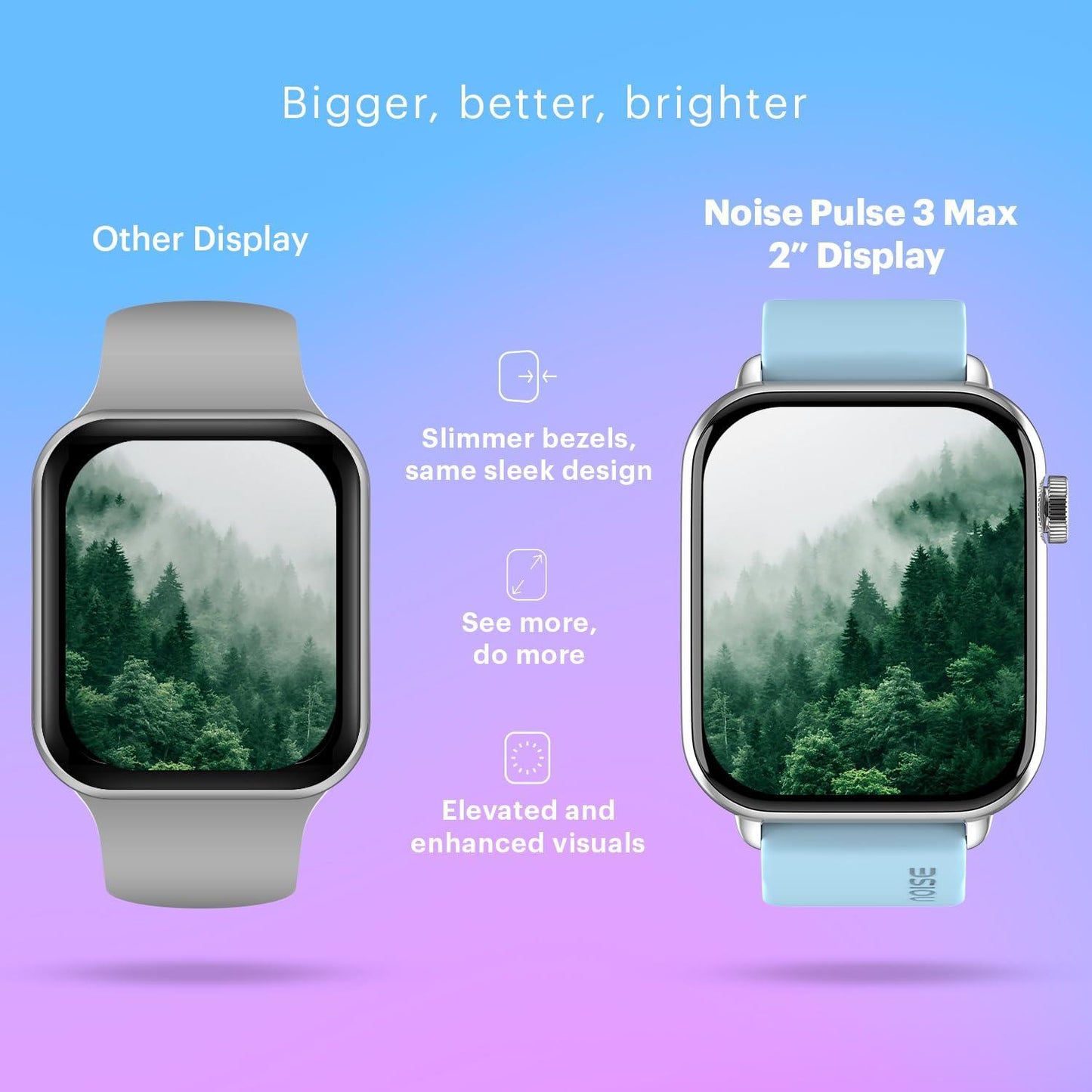 Noise Newly Launched Pulse 3 Max 2.0" Display, Bluetooth Calling Smart Watch, 7 Days Battery, Functional Crown, 24 * 7 Heart Rate Monitoring & Sleep Tracking Health Suite (Space Blue) - Triveni World