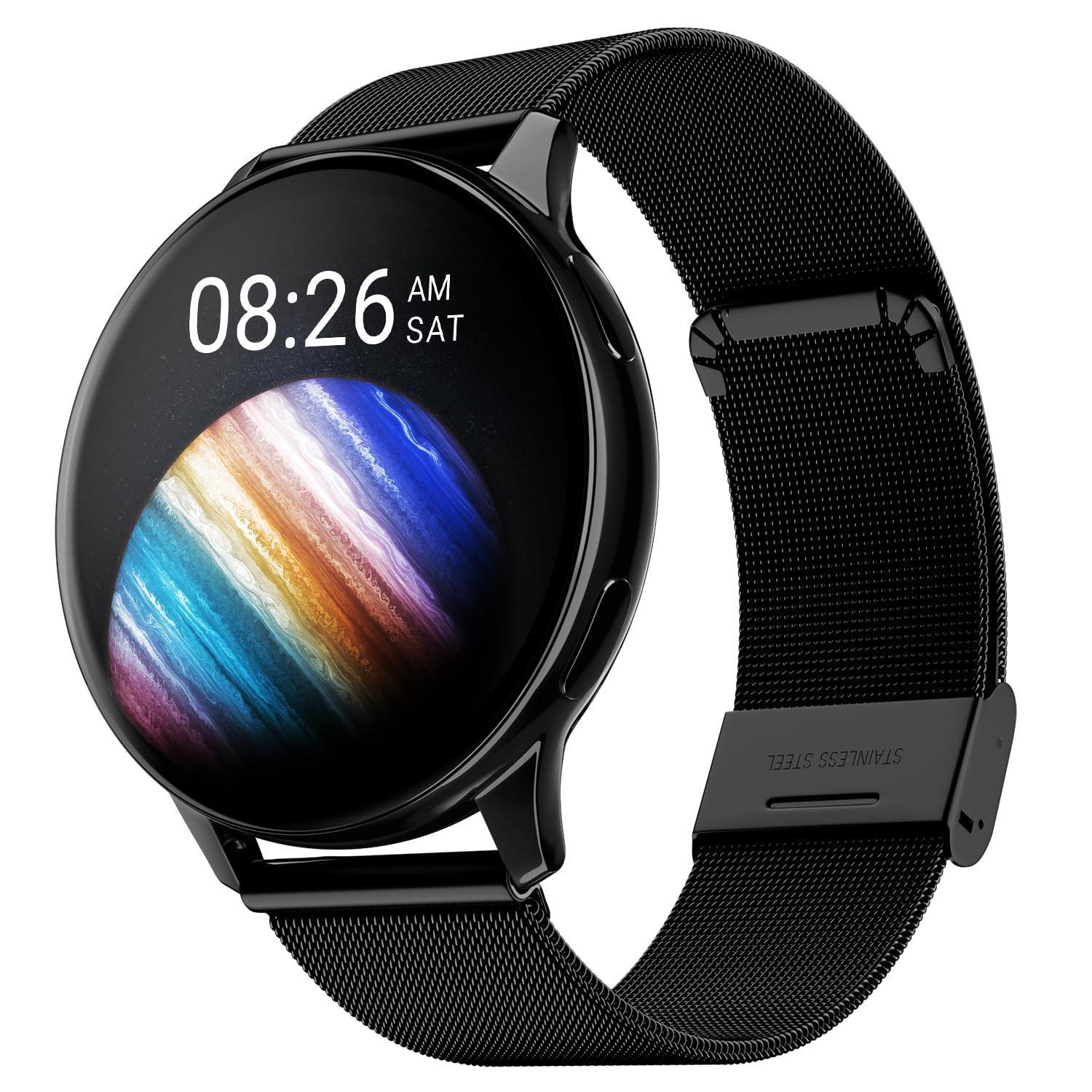 Noise Newly Launched Vortex Plus 1.46” AMOLED Display, AoD, BT Calling, Sleek Metal Finish, 7 Days Battery Life, All New OS with 100+ Watch Faces & Health Suite (Black Link) - Triveni World