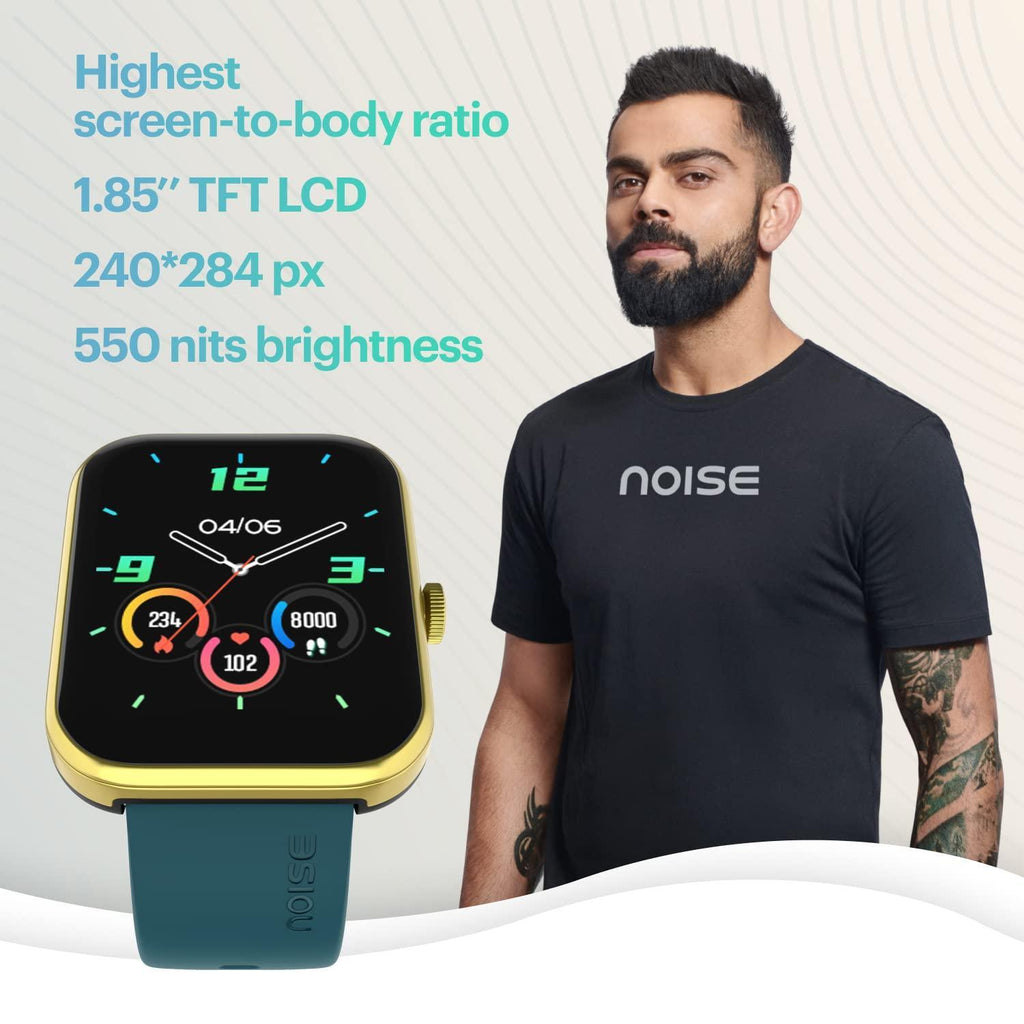 Noise Pulse 2 Max 1.85" Display, Bluetooth Calling Smart Watch, 10 Days Battery, 550 NITS Brightness, Smart DND, 100 Sports Modes, Smartwatch for Men and Women (Jade Green) - Triveni World