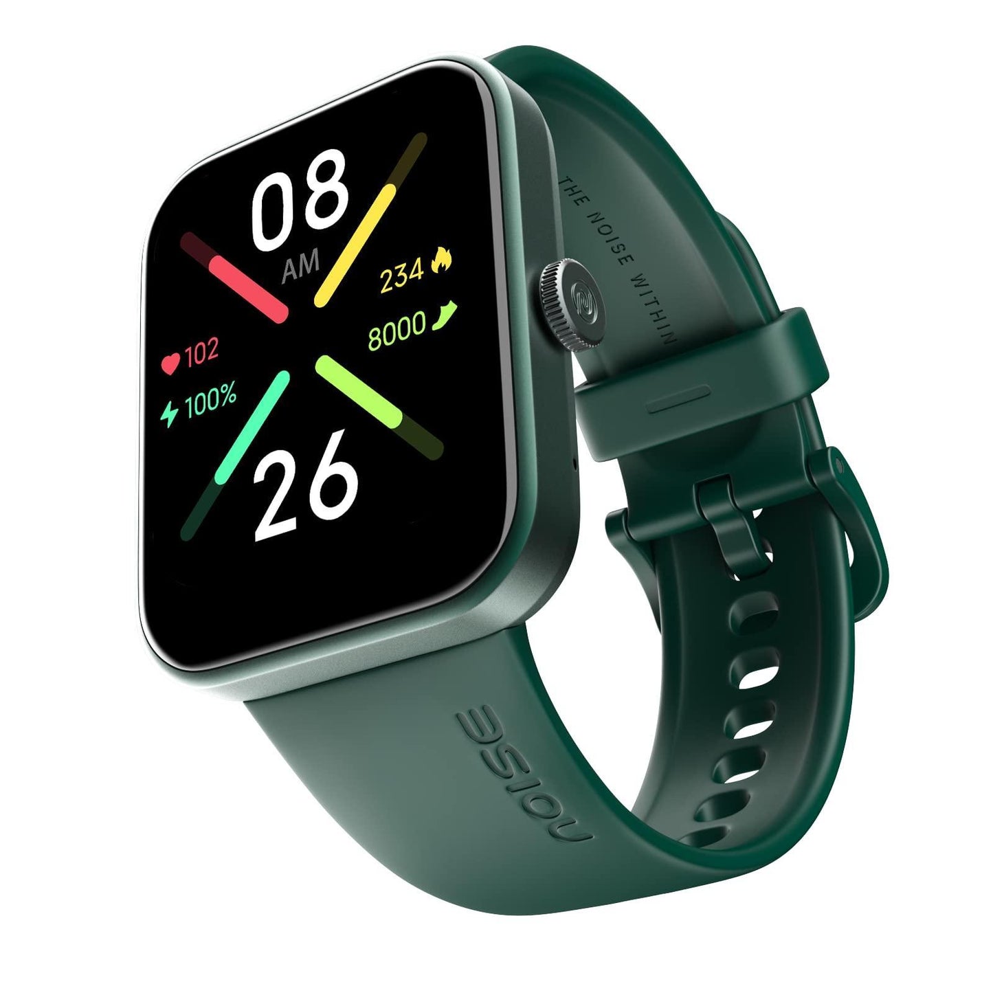 Noise Pulse Go Buzz Smart Watch with Advanced Bluetooth Calling, 1.69" TFT Display, SpO2, 100 Sports Mode with Auto Detection, Upto 7 Days Battery (2 Days with Heavy Calling) - Olive Green - Triveni World