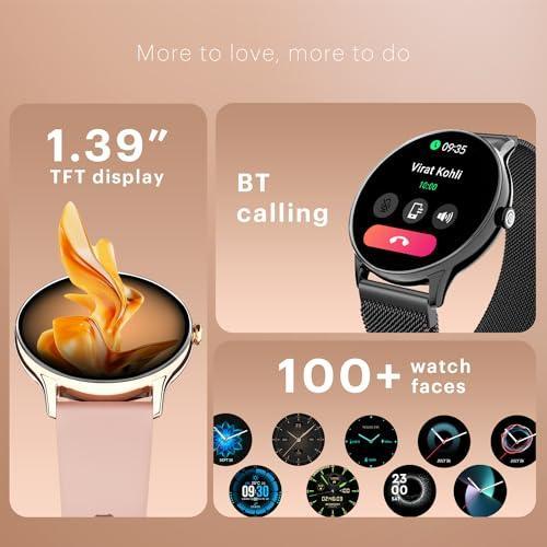 Noise Twist Go Round dial Smartwatch with BT Calling, 1.39" Display, Metal Build, 100+ Watch Faces, IP68, Sleep Tracking, 100+ Sports Modes, 24/7 Heart Rate Monitoring (Black Link) - Triveni World