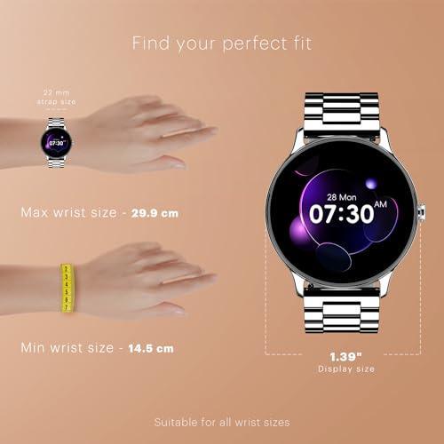 Noise Twist Go Round dial Smartwatch with BT Calling, 1.39" Display, Metal Build, 100+ Watch Faces, IP68, Sleep Tracking, 100+ Sports Modes, 24/7 Heart Rate Monitoring (Elite Silver) - Triveni World