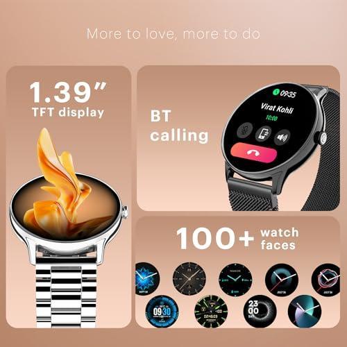 Noise Twist Go Round dial Smartwatch with BT Calling, 1.39" Display, Metal Build, 100+ Watch Faces, IP68, Sleep Tracking, 100+ Sports Modes, 24/7 Heart Rate Monitoring (Elite Silver) - Triveni World