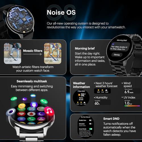 Noise Vortex Plus 1.46” AMOLED Display, AoD BT Calling, Sleek Metal Finish, 7 Days Battery Life, All New OS and with 100+ Watch Faces & Health Suite (Elite Black) - Triveni World