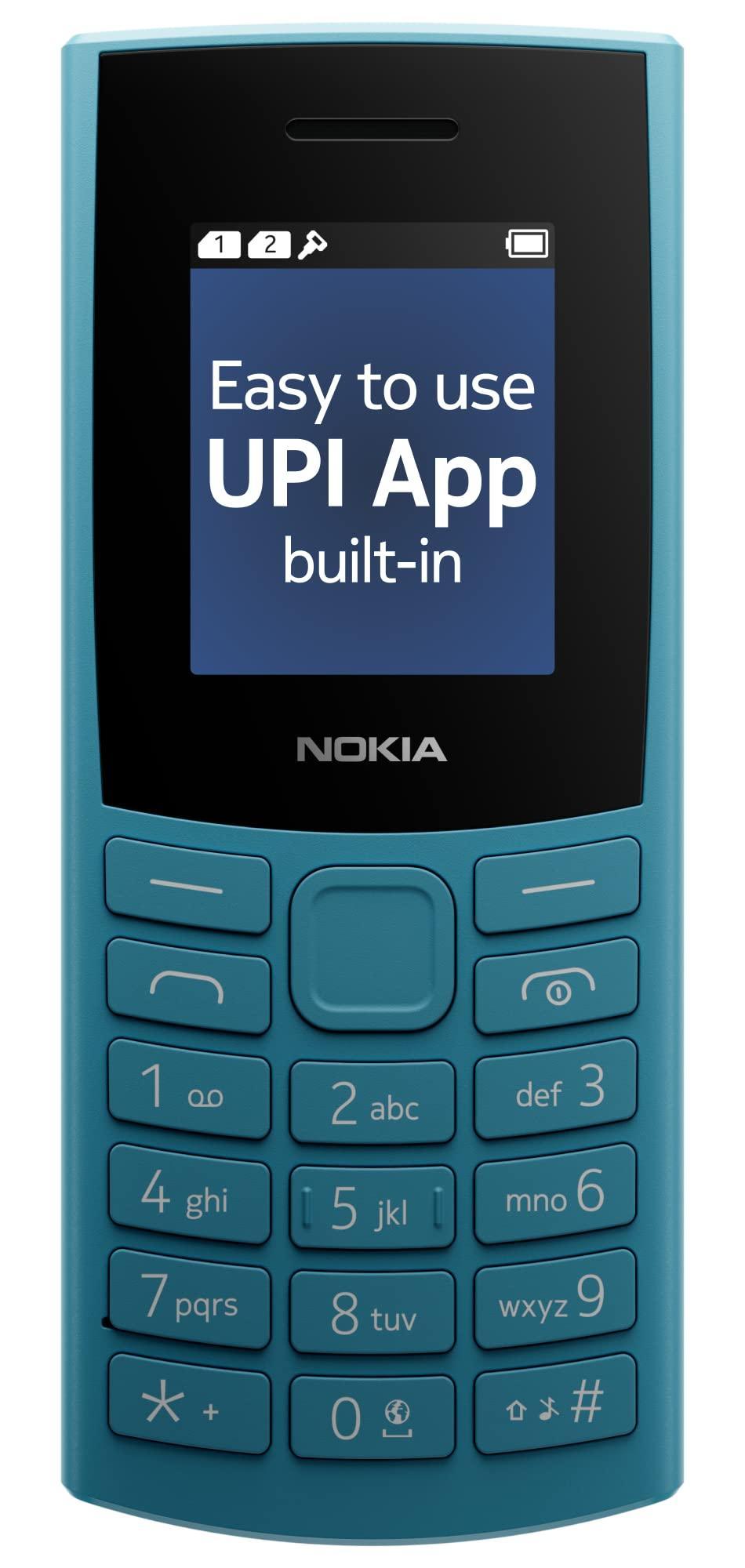 Nokia 106 4G Keypad Phone with 4G, Built-in UPI Payments App, Long-Lasting Battery, Wireless FM Radio & MP3 Player, and MicroSD Card Slot | Blue - Triveni World