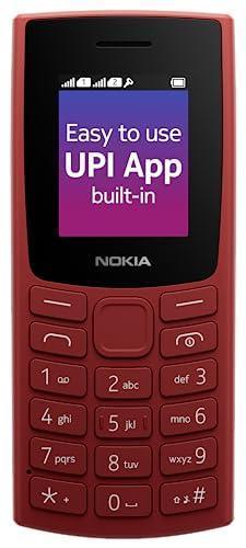 Nokia 106 Dual Sim, Keypad Phone with Built-in UPI Payments App, Long-Lasting Battery, Wireless FM Radio & MP3 Player, and MicroSD Card Slot | Red - Triveni World