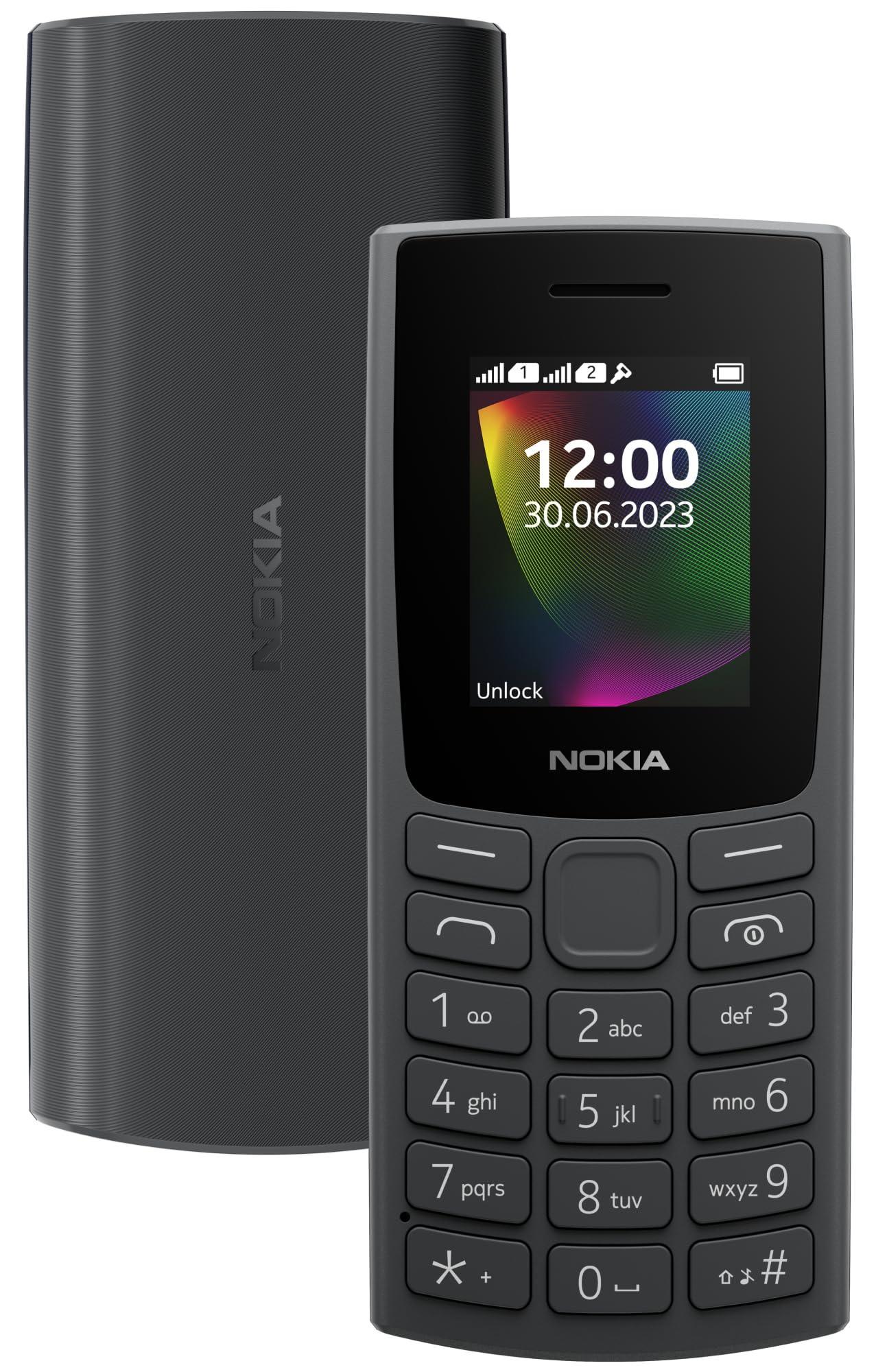 Nokia 106 Single Sim, Keypad Phone with Built-in UPI Payments App, Long-Lasting Battery, Wireless FM Radio & MP3 Player, and MicroSD Card Slot | Charcoal - Triveni World