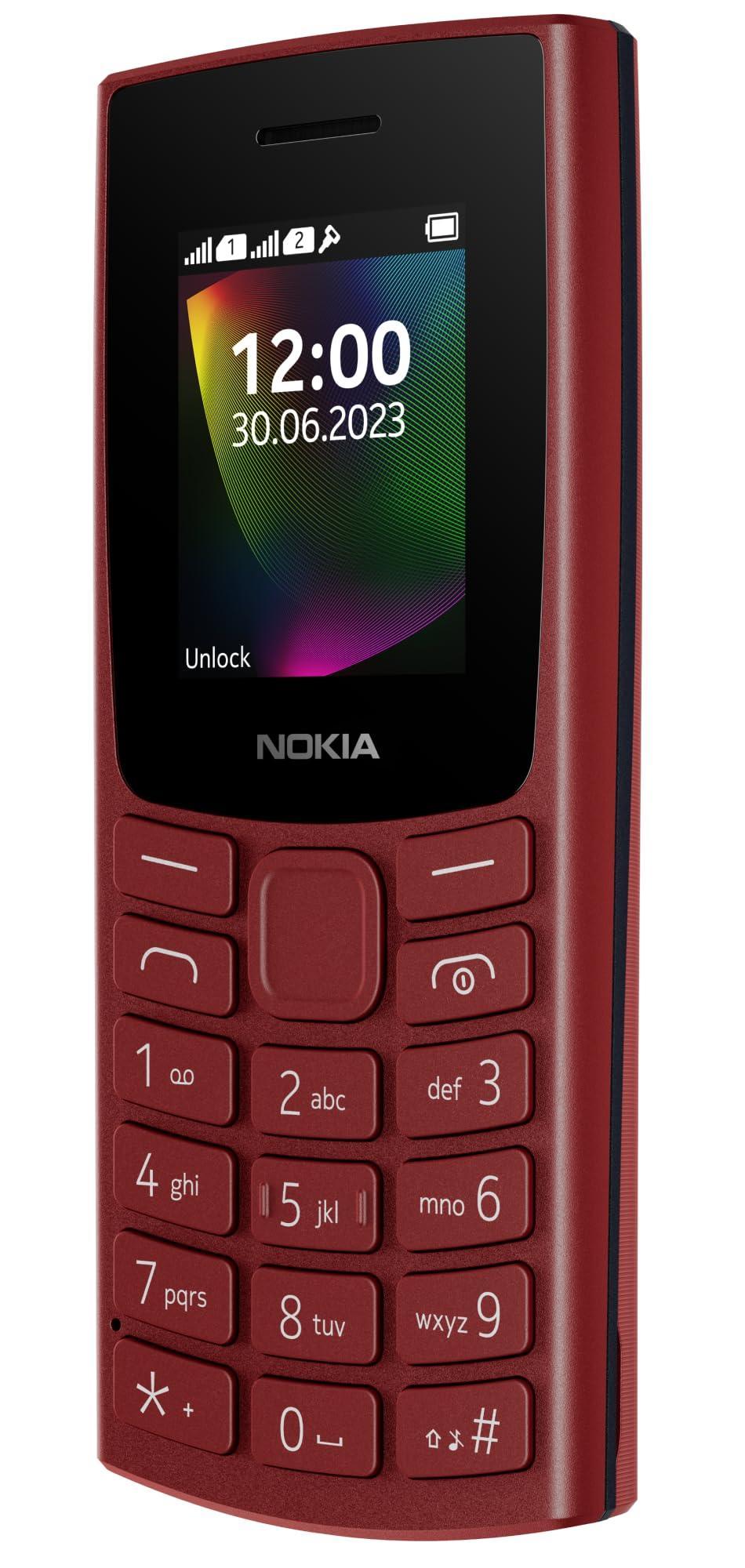 Nokia 106 Single Sim, Keypad Phone with Built-in UPI Payments App, Long-Lasting Battery, Wireless FM Radio & MP3 Player, and MicroSD Card Slot | Red - Triveni World