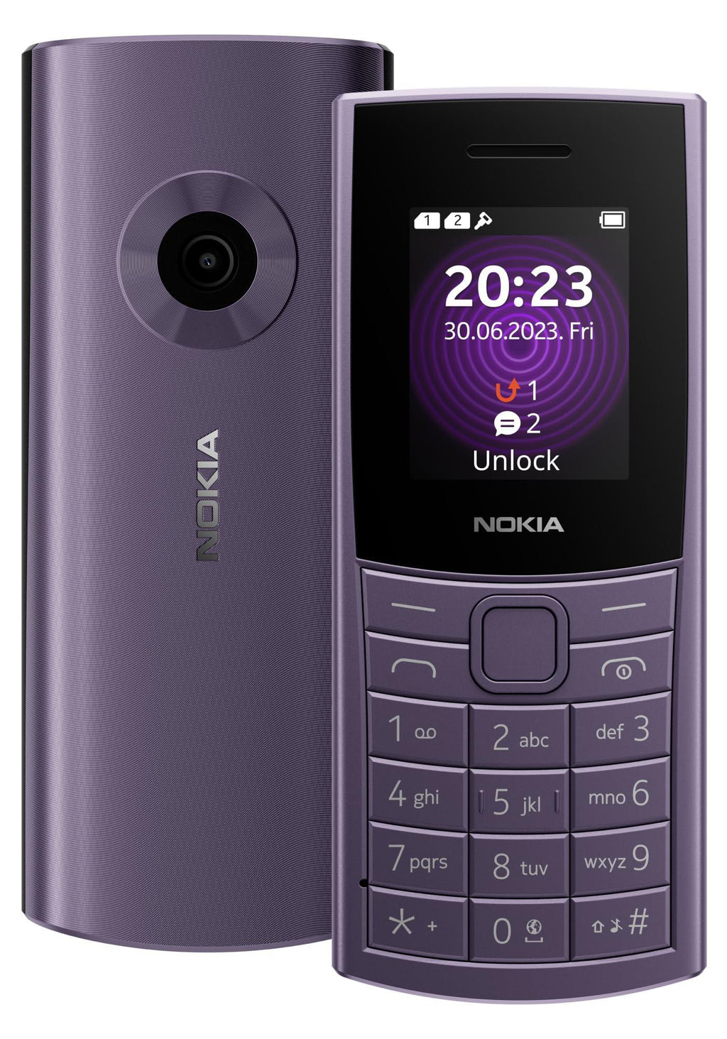 Nokia 110 4G with 4G, Camera, Bluetooth, FM Radio, MP3 Player, MicroSD,  Long-Lasting Battery, and pre-Loaded Games | Purple