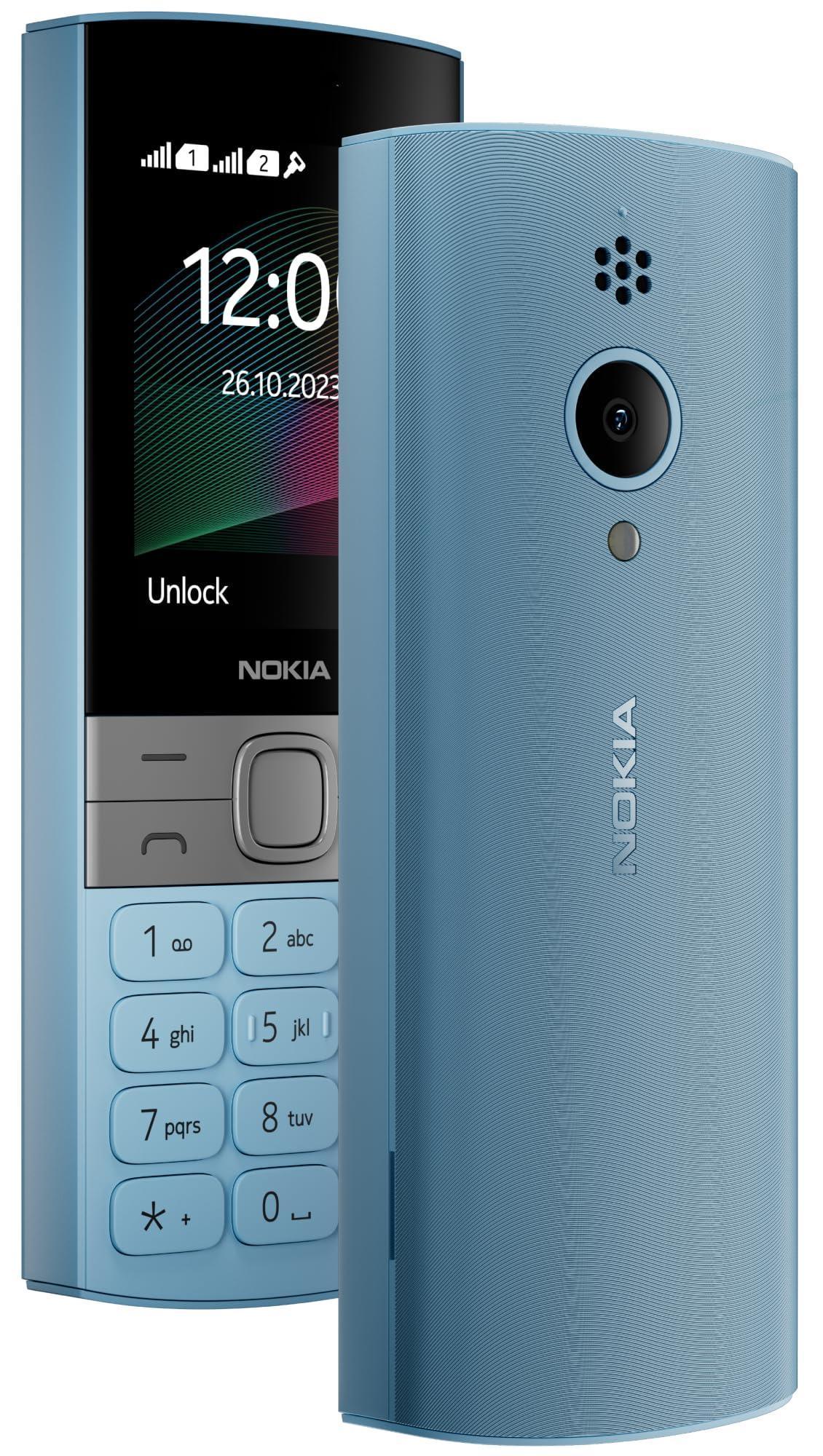 Nokia 150 Dual SIM Premium Keypad Phone | Rear Camera, Long Lasting Battery Life, Wireless FM Radio & MP3 Player and All-New Modern Premium Design | Blue - Triveni World