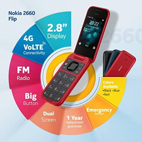 Nokia 2660 Flip 4G Volte keypad Phone with Dual SIM, Dual Screen, inbuilt MP3 Player & Wireless FM Radio | Black - Triveni World