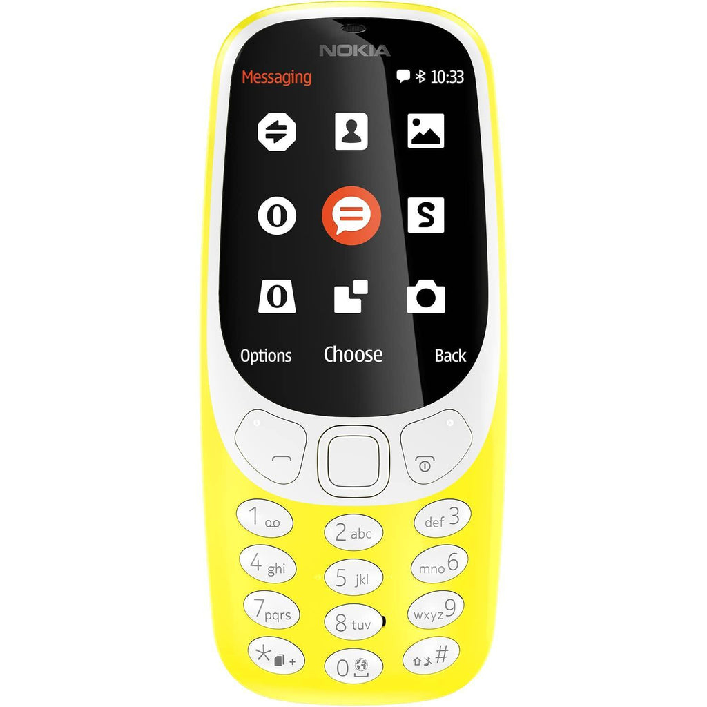 Nokia 3310 Dual SIM Keypad Phone with MP3 Player, Wireless FM Radio and Rear Camera | Yellow, 13.7 x 7.9 x 5.8 cm - Triveni World