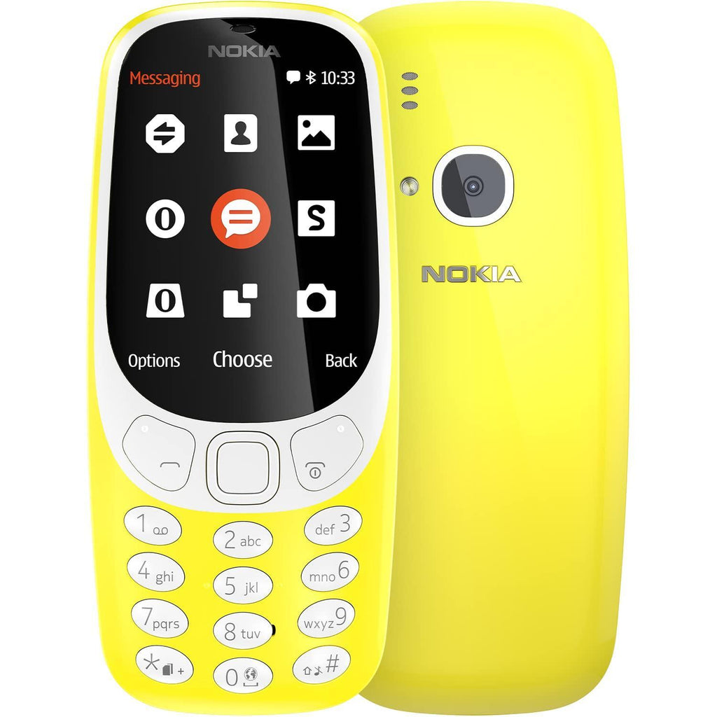 Nokia 3310 Dual SIM Keypad Phone with MP3 Player, Wireless FM Radio and Rear Camera | Yellow, 13.7 x 7.9 x 5.8 cm - Triveni World