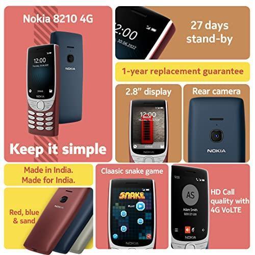 Nokia 8210 4G Volte keypad Phone with Dual SIM, Big Display, inbuilt MP3 Player & Wireless FM Radio | Red - Triveni World