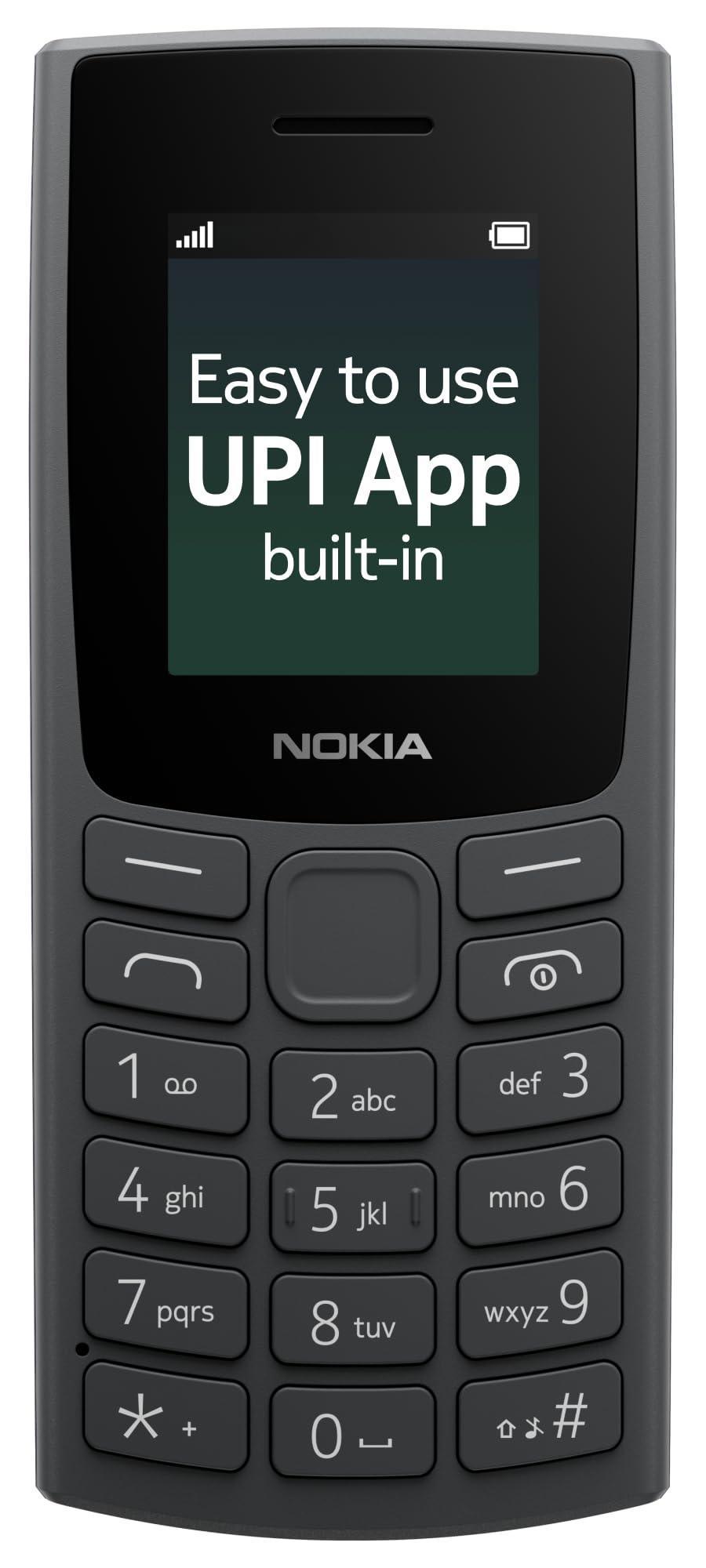 Nokia All-New 105 Single Sim Keypad Phone with Built-in UPI Payments, Long-Lasting Battery, Wireless FM Radio | Charcoal - Triveni World