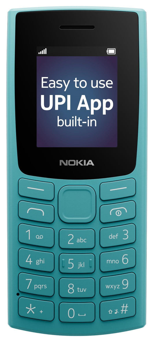 Nokia All-New 105 Single Sim Keypad Phone with Built-in UPI Payments, Long-Lasting Battery, Wireless FM Radio | Cyan - Triveni World