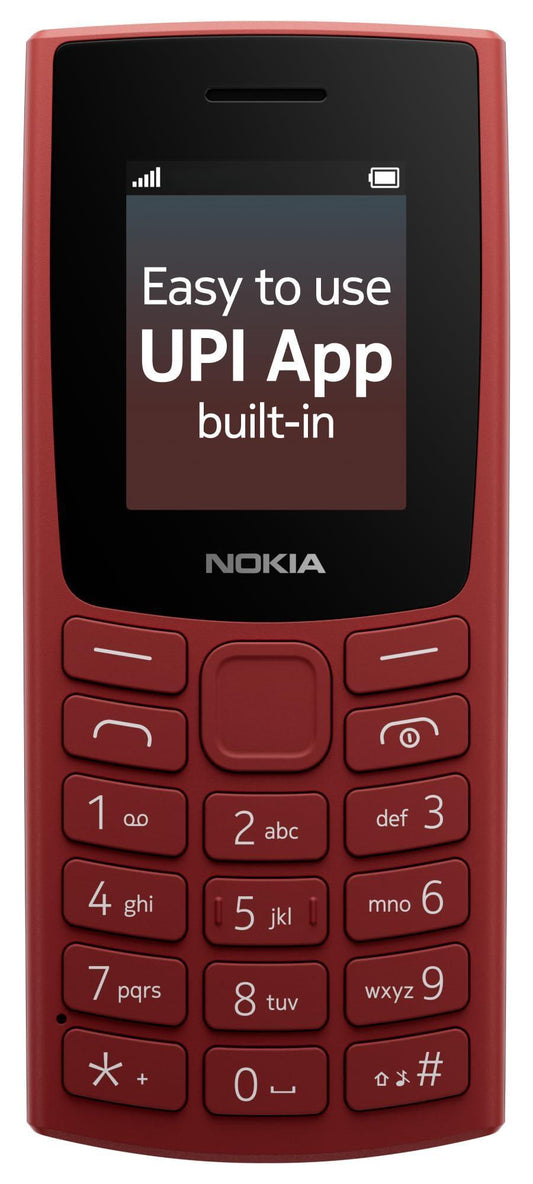 Nokia All-New 105 Single Sim Keypad Phone with Built-in UPI Payments, Long-Lasting Battery, Wireless FM Radio | Red - Triveni World