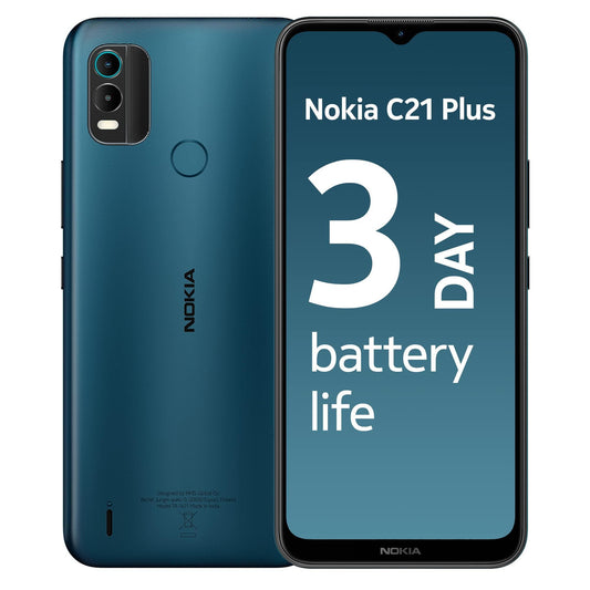 Nokia C21 Plus Android Smartphone, Dual SIM, 3-Day Battery Life, 4GB RAM + 64GB Storage, 13MP Dual Camera with HDR | Dark Cyan - Triveni World